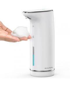 BEAUTURAL Automatic Foaming Soap Dispenser, Touchless Hand Soap Dispenser Rechargeable, Dish Soap Dispenser for Bathroom Countertop, Kitchen and Commercial 10oz/300ml