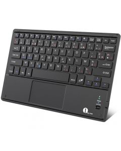 DIAFIELD 1 BY ONE Clavier Bluetooth AZERTY avec Un Ecran Tactile Ultra Mince et Tactile, Pavé Tactile pour iPad, Galaxy Tab, iPhone, Huawei, Samsung, OnePlus et Autres Téléphones Android