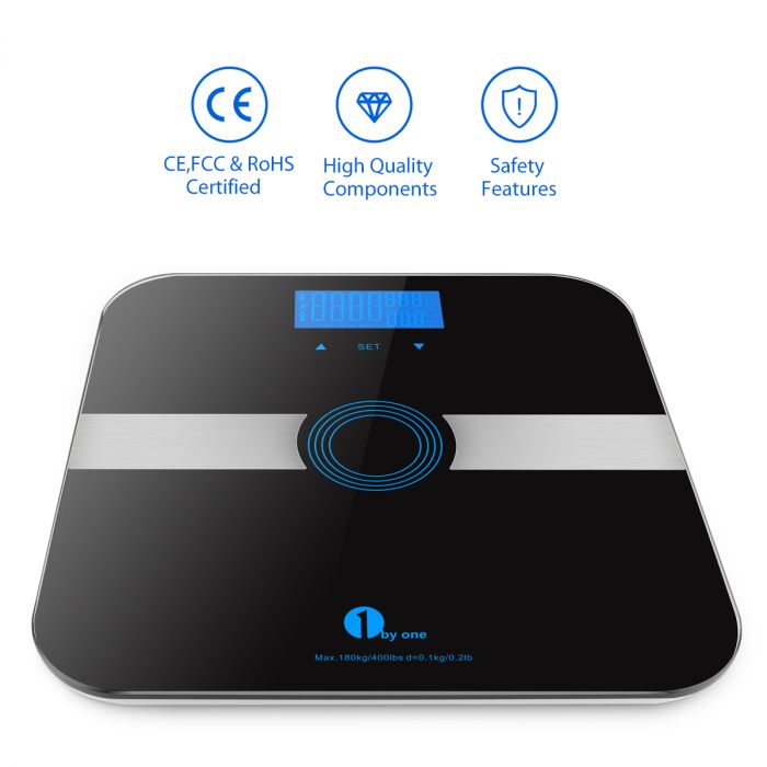1byone Scales Digital Weight and Body Fat Scale Smart BMI Scale Wholesale, Bluetooth  Bathroom Scale Body Composition Analyzer Track 14 Key Compositions, 400lbs, 1 BY ONE