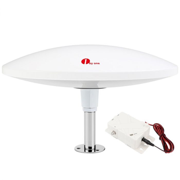 1byone Omni-directional 360° Reception, 70 Miles Boat Antenna