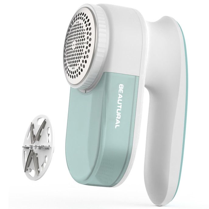 BEAUTURAL Fabric Shaver and Lint Remover Rechargeable Sweater Defuzzer with 2 Speeds 1 Replaceable 6 Leaf Blade Remove Fuzz Lint Balls Pills Bobbles for Clothes and Furniture