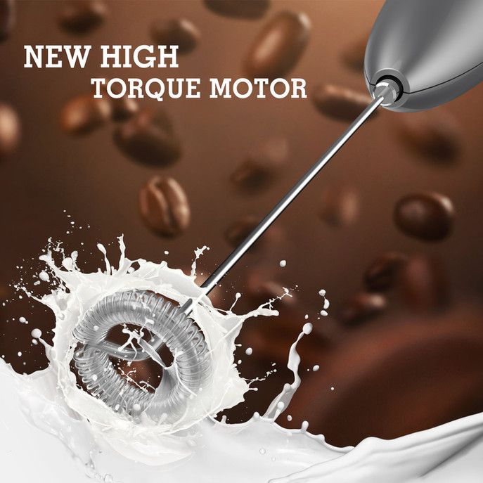 SIMPLETaste Milk Frother Handheld Battery Operated Electric Foam Maker Drink Mixer with Stainless Steel Whisk and Stand for Cappuccino Bulletproof Coffee Latte