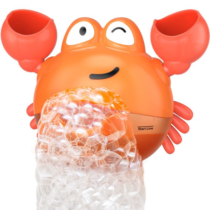 KINDIARY Bath Toy Crab Bath Bubble Maker for Baby Toddlers Infants Kids Automatic Bubbles Machine Blower for Bathtub Battery Operated