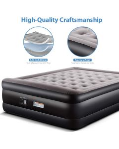 Queen Air Mattress Airbed Inflatable Bed with Built-in Electric Pump,80*60*18.5 Inch