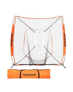 Naturalife 7x7ft Baseball and Softball Practice Net with Strike Zone Target-Orange