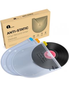 30 LP Vinyl Record Sleeves, 1byone Anti-Static & Acid-Free Material Protective Vinyl Outer Sleeves, Round Bottom Covers 12''Album, Not Fit for Outer Paper Sleeves