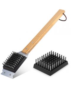 SIMPLETASTE Grill Brush and Scraper, Durable & Effective, Include Extra Stainless Steel Bristles Head for Replacement, Wire Grill Brush for Outdoor Grill, Grill Accessories Gift for Men/Dad