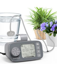 DIAFIELD Automatic Watering System for Potted Plants, Indoor Watering System for Plants, Automatic Drip Irrigation Kit with 30-Day Programmable Water Timer, LCD Display & Power Supply