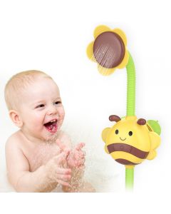 KINDIARY Bath Toy, Honeybee Shower Toy for Baby Toddlers, Battery Operated Water Spray Squirt Shower Faucet and Bathtub Automatic Water Pump for Infants