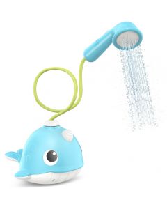 KINDIARY Bath Toy, Narwhal Baby Bath Shower Head, Battery Operated Bathtub Water Pump with Trunk Spout Rinser for Infants Toddlers Kids