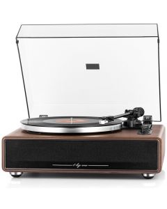 1 BY ONE High Fidelity Belt Drive Turntable with Built-in Speakers, Vinyl Record Player with Magnetic Cartridge, Bluetooth Playback and Aux-in Functionality, Auto Off