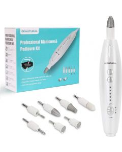 BEAUTURAL Professional Manicure and Pedicure Kit, 10-piece Attachments and 20 Sanding Bands for Hand/Foot Nail Care, Powerful Nail Drill Kit [Upgraded Version]