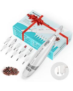 BEAUTURAL Professional Nail Drill Kit, Electric Nail File Set Machine with 10 Attachments & 20 Sanding Bands, Efile Manicure Pedicure Tools With Storage Case, LED light [Not Rechargeable and Cordless]