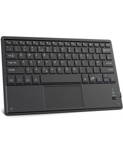 1 BY ONE Ultra-Slim Bluetooth Wireless Keyboard with Built-in Multi-Touch Touchpad and Rechargeable Battery for Android and Windows, Black