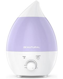 1 BY ONE BEAUTURAL Cool Mist Humidifier, 1300ML 0.29Gal Ultrasonic Humidifiers, End for Dry Air, No Noise 7 Color LED Night Lights with Automatic Shut-off Function for Home Baby Room Bedroom Office